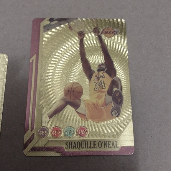 SHAQUILLE O'NEAL 24K GOLD COATED VINTAGE LAKERS ALL-STARS BASKETBALL CARD & COA! - Picture 7 of 14